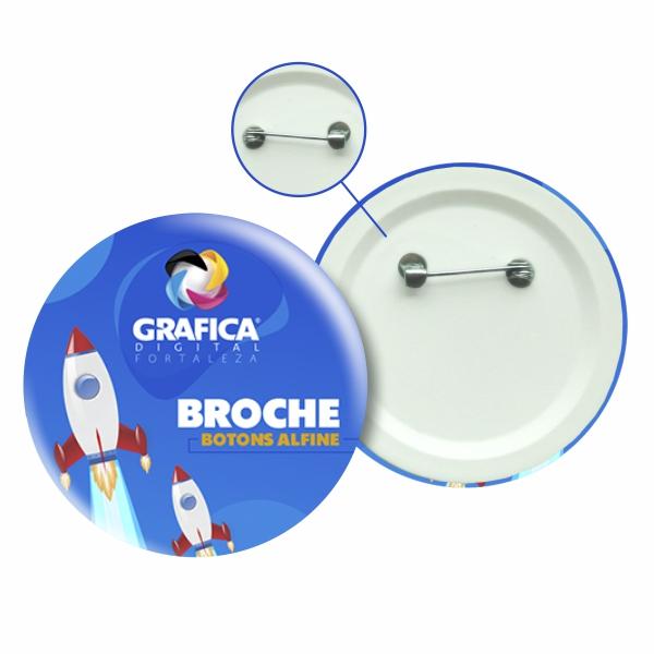 Broche Personalizados 4,5x4,5 Metal 4x0 Redondo - GRAFICA DIGITAL FORTALEZA