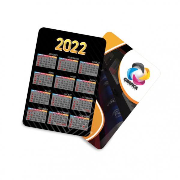 Calendário de Bolso 6,5x9,0cm Papel Couchê 250g Verniz Total Frente ...
