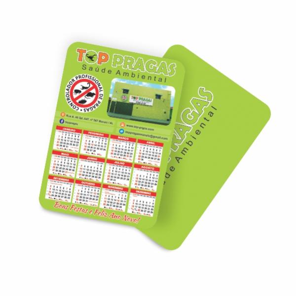 Calendário de Bolso 6,5x9,5cm Papel Couchê 300g 4x4 Laminação Fosca ...