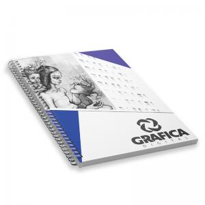 Caderno Ap 75g 20x28 4×0 Capa e Contra-Capa – Miolo 1×1 Laminação Fosca Encadernação wire-o  (aço) 192 Páginas (96 folhas)