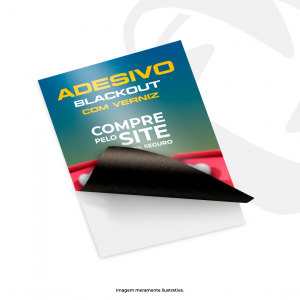 Adesivo Blackout Impresso c/ Verniz M² Vinil Branco  4x0 Brilho Corte Reto 