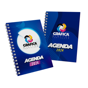 Agenda Personalizada Capa Dura / Miolo Ap 75g 14x20 Capa e Contra 4x0 / Miolo 1x1 Laminação Fosca ou Brilho Encadernação Wire-o Miolo Permanente ou Datado