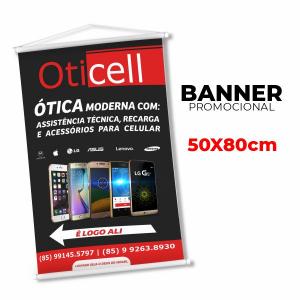 Banner 50x80cm Lona  4x0  Corda + Cabo 