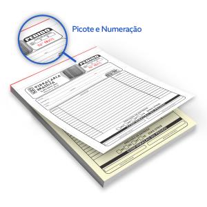 Bloco - Tam. 10x15cm - AP 60g - Numerado - 1x0 - Autocopiativo Papel Autocopiativo 10x15cm 1x0  Colado e Picotado Numerado