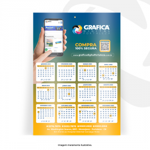 Calendário de Parede Tam. A3 Duplex 225g 31x42cm 4x0  Furado 