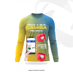 Camisa Tecido Helanca Manga Longa Helanca  4x4 Sublimação Composição 100% Poliéster 