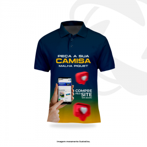 Camisa Tecido Piquet Piquet  4x4 Sublimação Composição 52% Poliéster e 48% Algodão Gramatura 190g