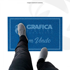 CAPACHO TAPETE PERSONALIZADO Trama Vinílica 120x80cm 1X0  Corte Reto Espessura de 12mm