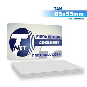 Cartões de Visita - PVC 0,3mm - 8,5x5,5cm PVC 0,3mm 8,5x5,5cm 4x0 / 4x4 Branco Bordas Boleadas 