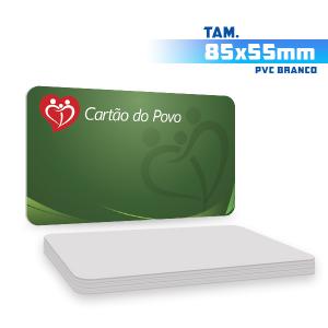 Cartões de Visita - PVC 0,5mm - 8,5x5,5cm PVC 0,5mm 8,5x5,5cm 4x0 / 4x4 Branco Bordas Boleadas (padrão Gráfica Digital Fortaleza) 