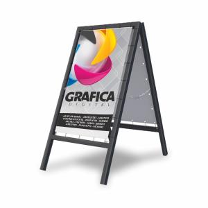 Cavalete 2 Base - 80x100cm Estrutura Metalon com pintura eletrostática (alta durabilidade) 80x100cm 4x4  Lona Impressa com ilhós ou tensionada Lona com proteção Verniz UV (alta resistência a sol e chuva e maior definição de cores)