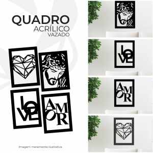 Quadro Acrílico Vazado Tam. 30x40cm Acrílico 30x40cm   Especial 