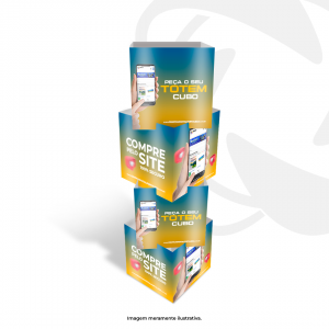 Totem Cubo Papel Duplex Matte 500g 45x45x45x45 (4 unidades) 4x0 cores  Corte Reto 